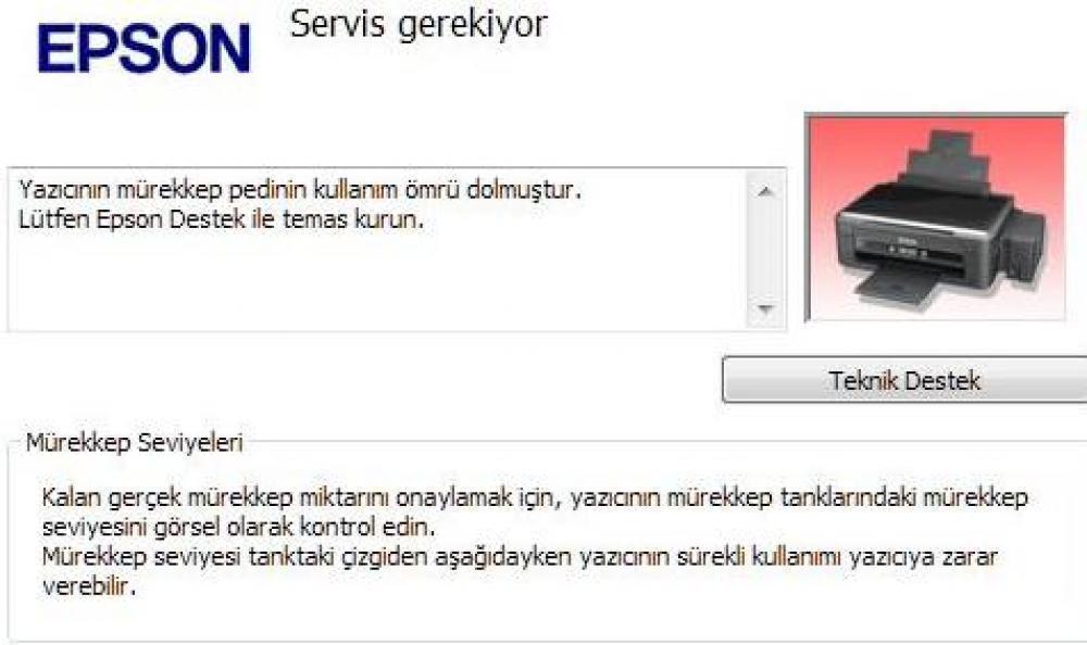 Epson L382 için Pad Reset Yazılımı (Waste İnk Pad Hata Çözümü) 8.33 Dolar + KDV