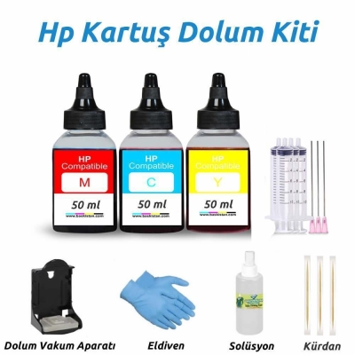 HP 3776 Uyumlu Renkli Kartuş Dolum Seti