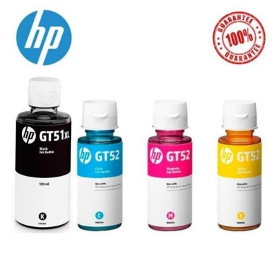 HP Mürekkep Seti GT51 Siyah -GT52 Mavi -GT52 Kırmızı -GT52 Sarı